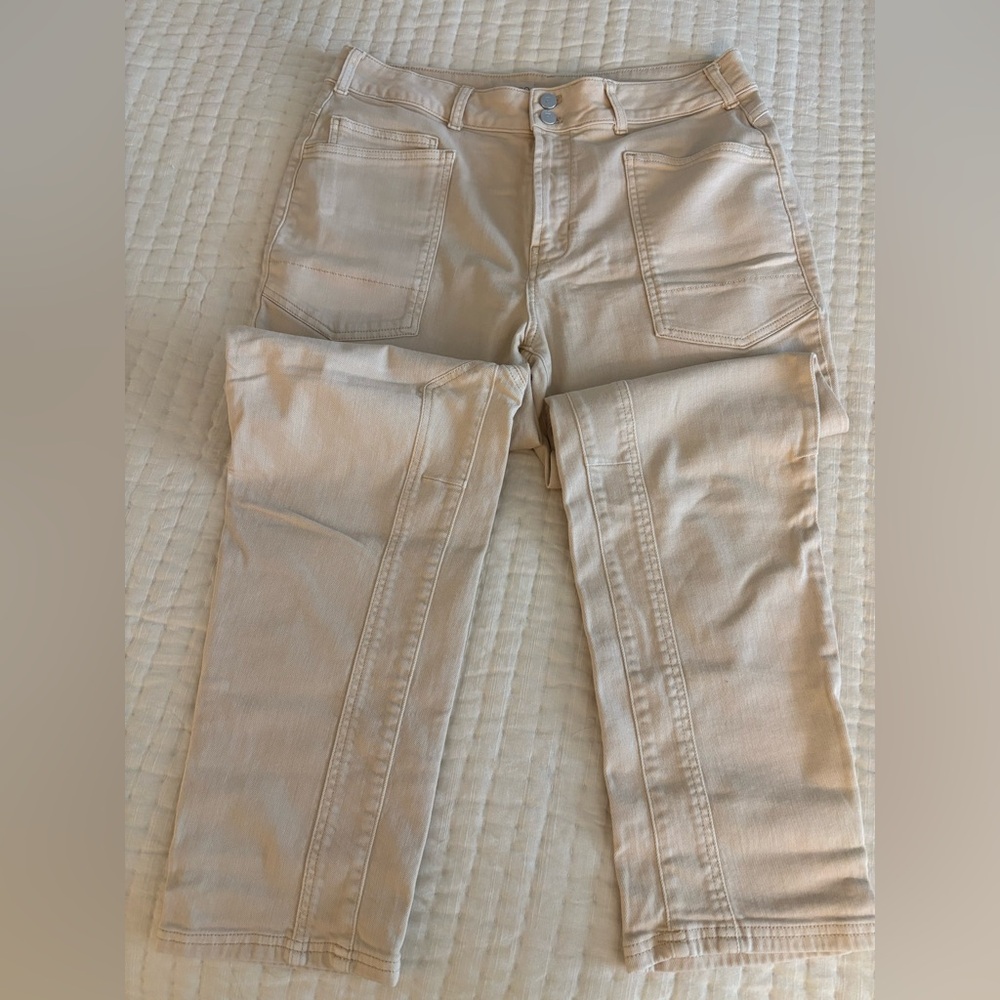 Pilcro Beige Utility Jeans